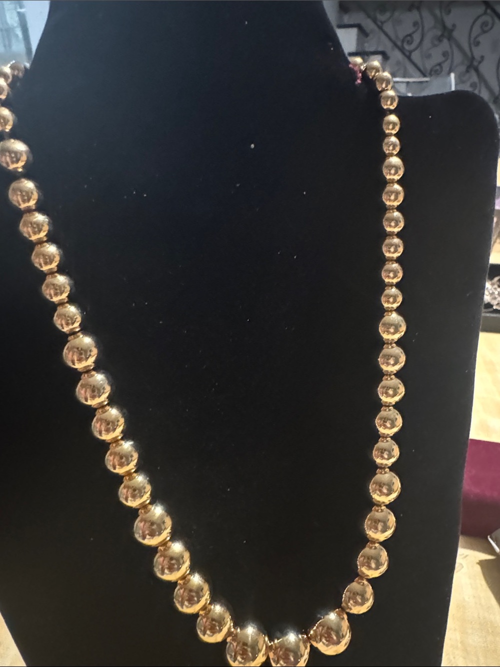 Vintage SETA Gold Tone Beaded Necklace Bracelet & Earrings Jewelry Set –